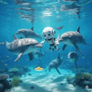 Code Cracker swimming with Sharks